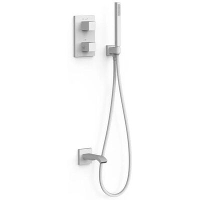 Kit de Grifo Termostático Tres - Empotrado 2 Vías Bañera y Ducha - Blanco Mate Kit de Grifo Termostático Tres - Empotrado 2 Vías Bañera y Ducha - Blanco Mate