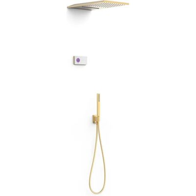 Kit de Ducha Termostático Tres - Control Electrónico, Oro Mate 24K Kit de Ducha Termostático Tres - Control Electrónico, Oro Mate 24K