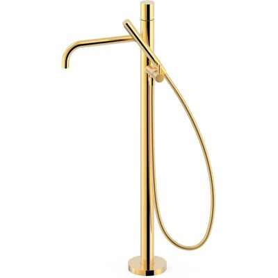 Grifo de bañera y ducha de suelo Tres Modelo 26247006or - Oro 24K Grifo de bañera y ducha de suelo Tres Modelo 26247006or - Oro 24K