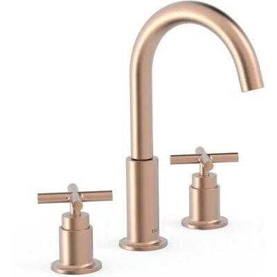 Mezclador de lavabo de pared Tres - Oro rosa mate - Diseño elegante Mezclador de lavabo de pared Tres - Oro rosa mate - Diseño elegante
