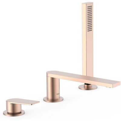 Mezclador de bañera en Oro Rosa Mate - Inversor integrado Mezclador de bañera en Oro Rosa Mate - Inversor integrado