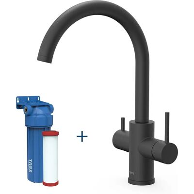 Grifería Tres - 23045402NM - Negro Mate - 2 Vías - Kitchen Faucet Grifería Tres - 23045402NM - Negro Mate - 2 Vías - Kitchen Faucet