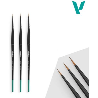 Vallejo B02990 Artist Paintbrush Set - Fine Detail Synthetic - 3 pcs Vallejo B02990 Artist Paintbrush Set - Fine Detail Synthetic - 3 pcs