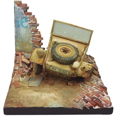 Vallejo Scenics - Kubelwagen Base - 1:35 - Vorderseite - Diorama Base Vallejo Scenics - Kubelwagen Base - 1:35 - Vorderseite - Diorama Base