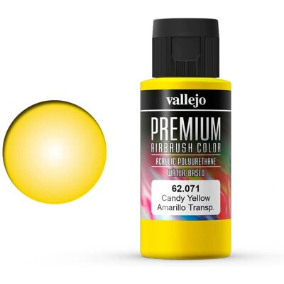 Peinture acrylique Vallejo Premium Candy Yellow - 60ml - Modélisme & RC - Publicité Peinture acrylique Vallejo Premium Candy Yellow - 60ml - Modélisme & RC - Publicité