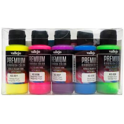 Vallejo 62.102 Acrylic Paint Set - Fluorescent Colors Vallejo 62.102 Acrylic Paint Set - Fluorescent Colors
