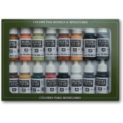 Vallejo - 70.107 - Acrílico 17ml - 16 cores - Conjunto de tintas Vallejo - 70.107 - Acrílico 17ml - 16 cores - Conjunto de tintas