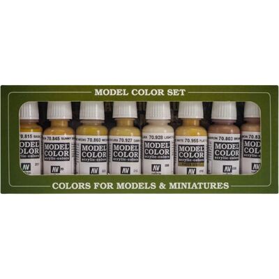 Ensemble de Couleurs Vallejo - Tons de Peau - Peinture Acrylique - 8 pcs Ensemble de Couleurs Vallejo - Tons de Peau - Peinture Acrylique - 8 pcs