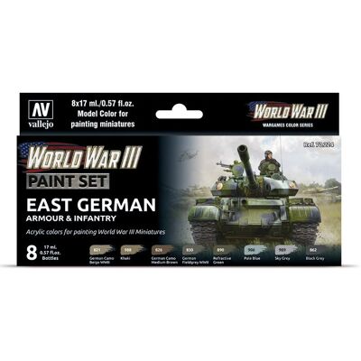 Vallejo 70.224 Peinture acrylique - 17 ml - Set de couleurs pour modèles - WWIII Allemagne de l'Est Vallejo 70.224 Peinture acrylique - 17 ml - Set de couleurs pour modèles - WWIII Allemagne de l'Est