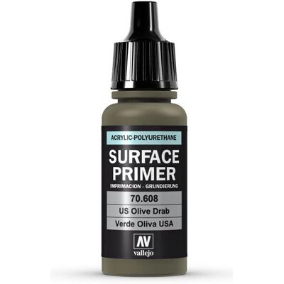 Vallejo Vallejo 70.608 - Primer in poliuretano a base d'acqua - Superficie Olive Drab Vallejo Vallejo 70.608 - Primer in poliuretano a base d'acqua - Superficie Olive Drab