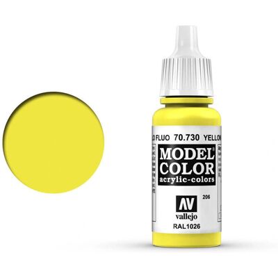 Vallejo Colori Modello - Giallo Fluorescente - Vernice Acrilica Vallejo Colori Modello - Giallo Fluorescente - Vernice Acrilica