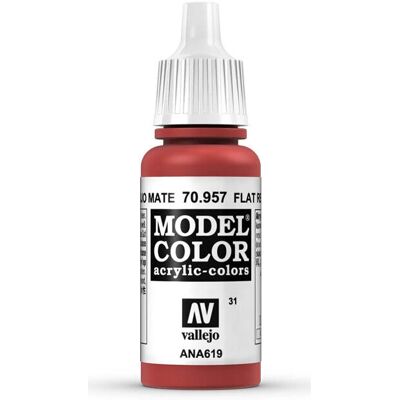 Vallejo Cor Modelo Vermelho Plano - Tinta Acrílica 17ml Vallejo Cor Modelo Vermelho Plano - Tinta Acrílica 17ml