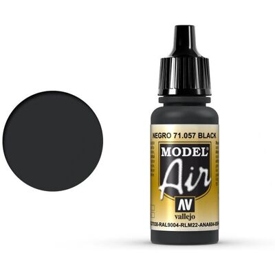Tinta acrílica Vallejo Model Air Preta - 17ml, para aerógrafo Tinta acrílica Vallejo Model Air Preta - 17ml, para aerógrafo
