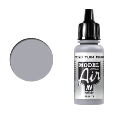 Tinta acrílica Vallejo Model Air Chrome - 17ml - Metálica Tinta acrílica Vallejo Model Air Chrome - 17ml - Metálica