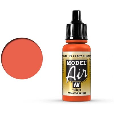 Vallejo Model Air Vermelho Fluorescente - Tinta acrílica, 17 ml Vallejo Model Air Vermelho Fluorescente - Tinta acrílica, 17 ml