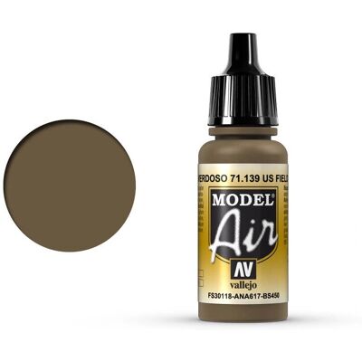 Colori acrilici Vallejo Model Air US FIELD DRAB - 17ml Colori acrilici Vallejo Model Air US FIELD DRAB - 17ml