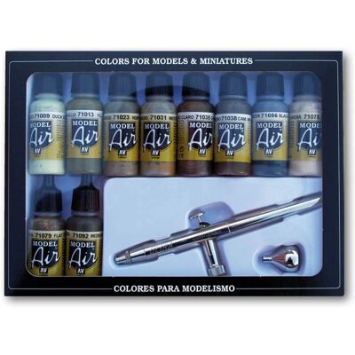 Vallejo Model Air Camouflage Colors & Airbrush - Acrylic Paint Set Vallejo Model Air Camouflage Colors & Airbrush - Acrylic Paint Set