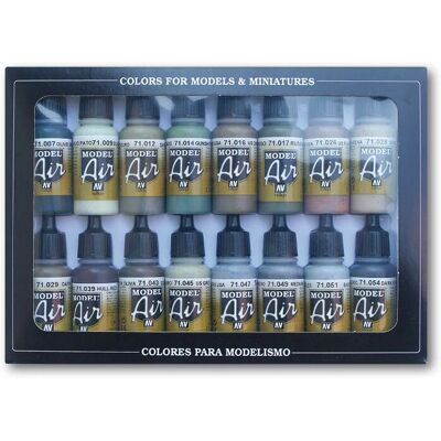 Tinta acrílica Vallejo Model Air WWII Aliados - 16x17ml Tinta acrílica Vallejo Model Air WWII Aliados - 16x17ml