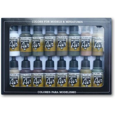 Vallejo Model Air Set - Matte Acrylic Paint - 17ml Vallejo Model Air Set - Matte Acrylic Paint - 17ml