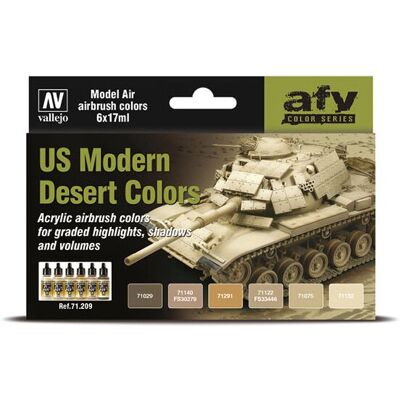 Vallejo 71.209 Acrylverf Set - US Modern Desert Colors Vallejo 71.209 Acrylverf Set - US Modern Desert Colors