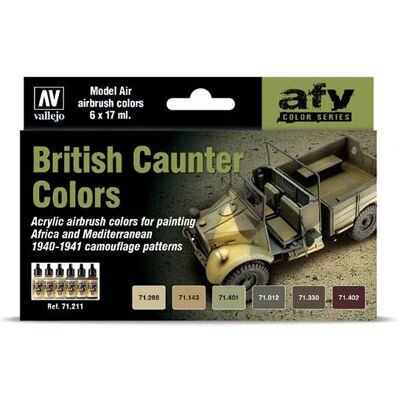 Ensemble d'Air Modèle Vallejo - Couleurs Caunter britanniques 1940-41 - Peintures acryliques Ensemble d'Air Modèle Vallejo - Couleurs Caunter britanniques 1940-41 - Peintures acryliques