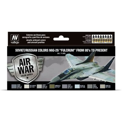 Vallejo Model Air Set - Sowjetischer MiG-29 Fulcrum 80er Acrylic paint Vallejo Model Air Set - Sowjetischer MiG-29 Fulcrum 80er Acrylic paint