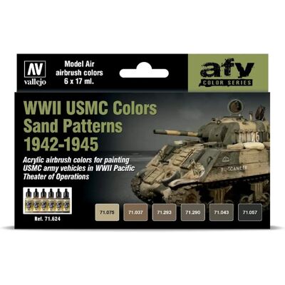 Vallejo VAL71624 Ensemble de Peintures USMC WWII Motifs Sable Vallejo VAL71624 Ensemble de Peintures USMC WWII Motifs Sable