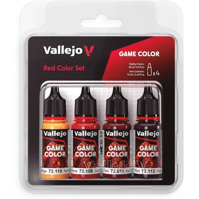 Vallejo Red Paint Set - Game Color Set (x4) - Paints for Miniatures Vallejo Red Paint Set - Game Color Set (x4) - Paints for Miniatures