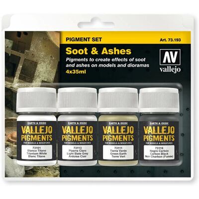 Vallejo Soot & Ashes Pigments Set - Acrylic paint - 73.193 Vallejo Soot & Ashes Pigments Set - Acrylic paint - 73.193