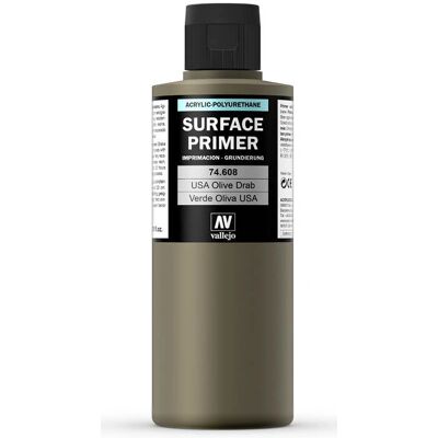 Vallejo 74.608 Polyurethane Primer - Olive Drab Vallejo 74.608 Polyurethane Primer - Olive Drab