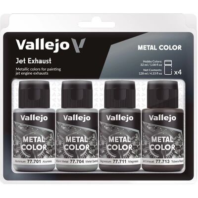 Vallejo Jet Exhaust Metal Color Set - Acrylic Paint - 4 Pieces Vallejo Jet Exhaust Metal Color Set - Acrylic Paint - 4 Pieces