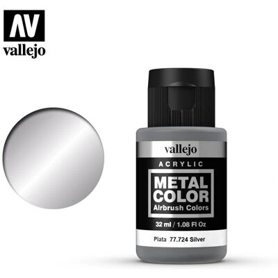 Vallejo Silver Water-based Paint - 32ml - Model Airbrush Accessories Vallejo Silver Water-based Paint - 32ml - Model Airbrush Accessories