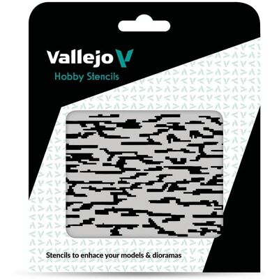 Vallejo Schablone STCAM004 Pixelated Modern Camo - Modellwerkzeug Vallejo Schablone STCAM004 Pixelated Modern Camo - Modellwerkzeug