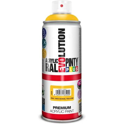 Pintyplus Evolution RAL 1003 Peinture en spray - Jaune signal - Publicité Pintyplus Evolution RAL 1003 Peinture en spray - Jaune signal - Publicité