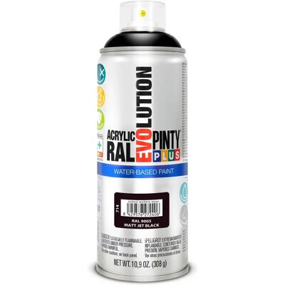 Pintyplus Evolution RAL 9005 Spray na spray - Matowa woda na bazie Jet Black Pintyplus Evolution RAL 9005 Spray na spray - Matowa woda na bazie Jet Black