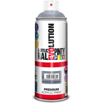 Pinty Plus Grigio Argento Spray - Vernice spray - Asciugatura rapida - Interno/Esterno - 520cc Pinty Plus Grigio Argento Spray - Vernice spray - Asciugatura rapida - Interno/Esterno - 520cc