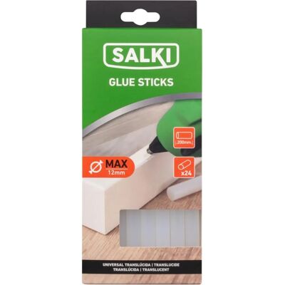 Bâtons de colle chaude Salki - Pack de 24, EVA, 210°C, 12x200mm - Publicité Bâtons de colle chaude Salki - Pack de 24, EVA, 210°C, 12x200mm - Publicité