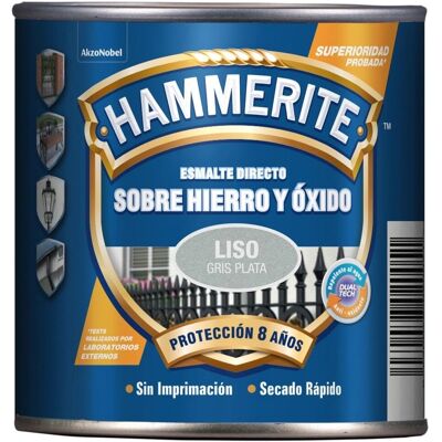 Hammerite Esmalte brillante resistente a la oxidación - 2,5L - Plata gris Hammerite Esmalte brillante resistente a la oxidación - 2,5L - Plata gris