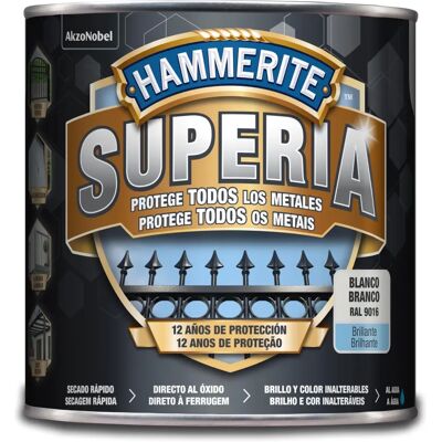 Hammerite Superia - Esmalte Antioxidante al Agua Blanco 2,5L - Protección contra Óxido Hammerite Superia - Esmalte Antioxidante al Agua Blanco 2,5L - Protección contra Óxido