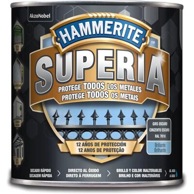 Hammerite Superia Esmalte Antioxidante al Agua Gris Oscuro 2,5L Hammerite Superia Esmalte Antioxidante al Agua Gris Oscuro 2,5L