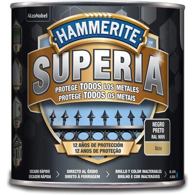 Hammerite Superia Esmalte Negro Mate - Resistente a la oxidación Hammerite Superia Esmalte Negro Mate - Resistente a la oxidación