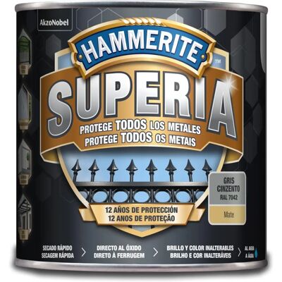 Hammerite - Superia Esmalte antioxidante al agua - Gris mate 2,5 L - Enamel Hammerite - Superia Esmalte antioxidante al agua - Gris mate 2,5 L - Enamel
