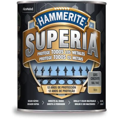 Hammerite Superia - Esmalte mate gris al agua - Pintura Hammerite Superia - Esmalte mate gris al agua - Pintura