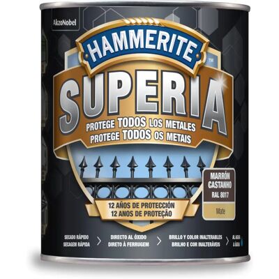 Pintura Antióxido a Base de Agua Hammerite Superia - Marrón Mate - 750 ml Pintura Antióxido a Base de Agua Hammerite Superia - Marrón Mate - 750 ml