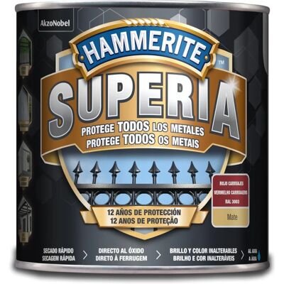 Hammerite Superia Esmalte Antioxidante al Agua Rojo 2,5L - Pintura Hammerite Superia Esmalte Antioxidante al Agua Rojo 2,5L - Pintura