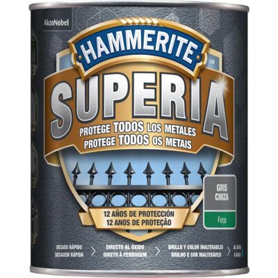 Hammerite Superia-E Esmalte Antioxidante à Base de Água Cinza 750ml - Tinta para metal Hammerite Superia-E Esmalte Antioxidante à Base de Água Cinza 750ml - Tinta para metal