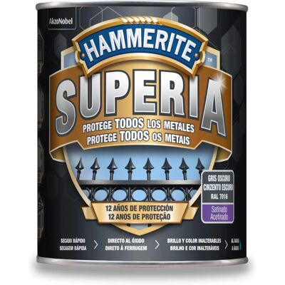 Pintura Superia Gris Oscuro Hammerite - Ema de protección anticorrosiva Pintura Superia Gris Oscuro Hammerite - Ema de protección anticorrosiva