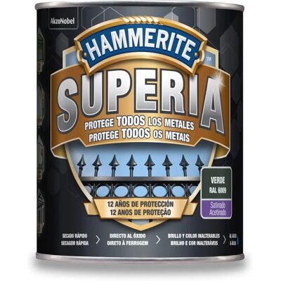 Hammerite Superia Esmalte Verde Satinado a Base de Agua - Pintura Hammerite Superia Esmalte Verde Satinado a Base de Agua - Pintura