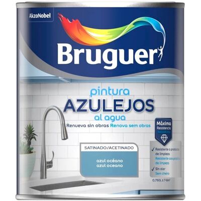 Pintura Bruguer Azul Océano Satinado para Azulejos y Baños - Pintura para Azulejos y Baños Pintura Bruguer Azul Océano Satinado para Azulejos y Baños - Pintura para Azulejos y Baños