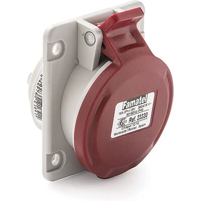 Famatel 23333 Inbouwbasis 3P+N+T 32A 380V IP44 Rood Famatel 23333 Inbouwbasis 3P+N+T 32A 380V IP44 Rood